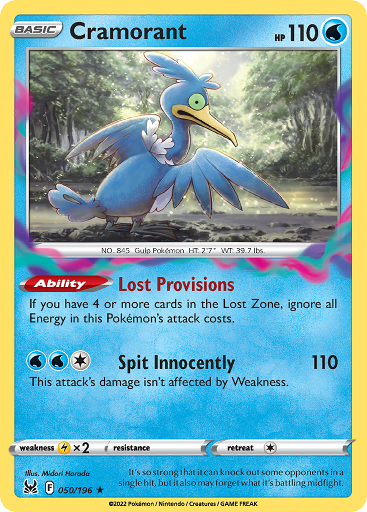 Cramorant 50/196 Lost Origin English Pokémon card
