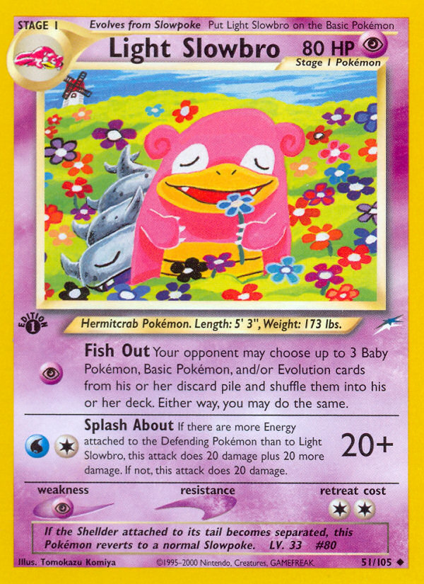 Light Slowbro 51/105 Neo Destiny English Pokemon card
