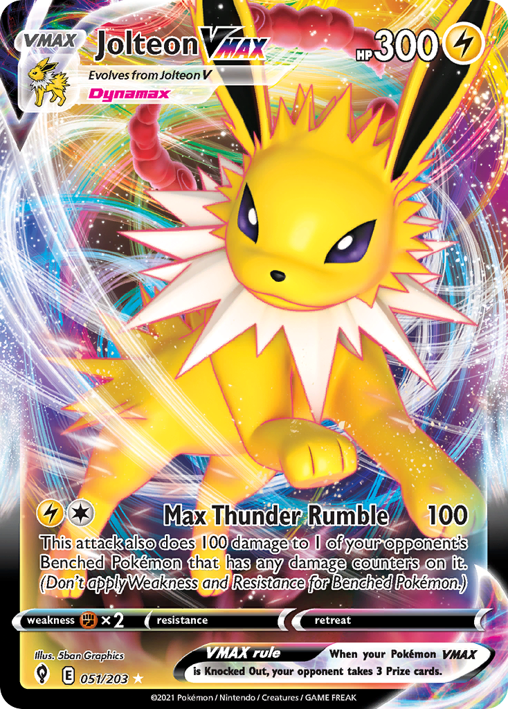 Jolteon VMAX 51/203 Evolving Skies English Pokemon card