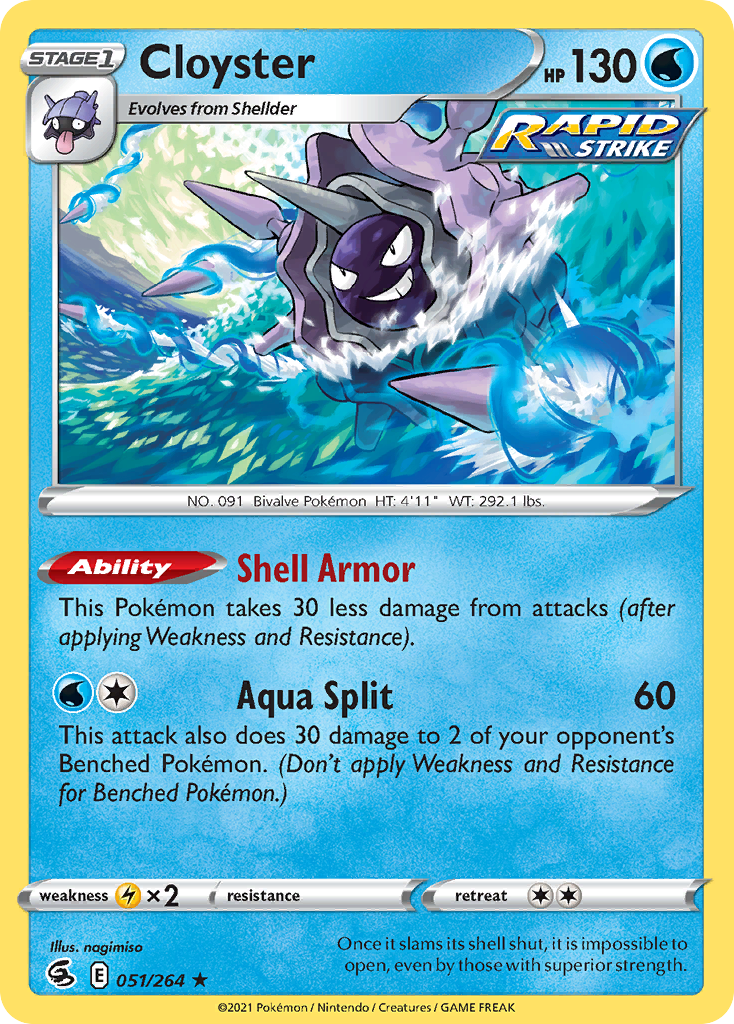 Cloyster 51/264 Fusion Strike English Pokémon card