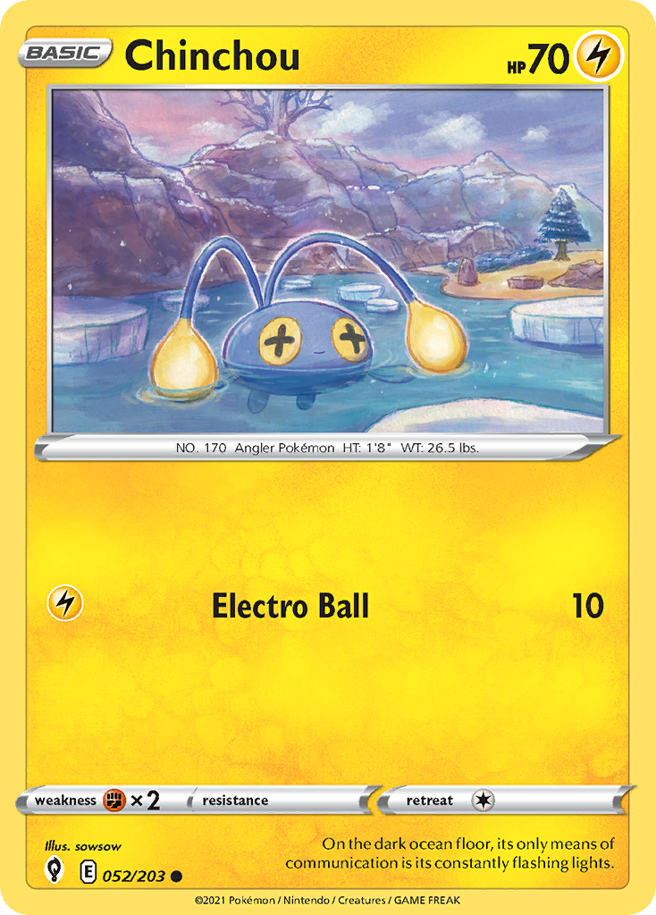 Chinchou 52/203 Evolving Skies English Pokemon card