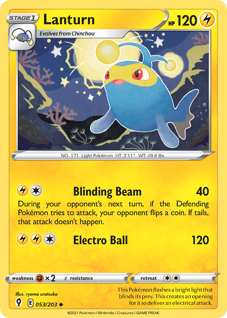 Lanturn 53/203 Evolving Skies English Pokemon card