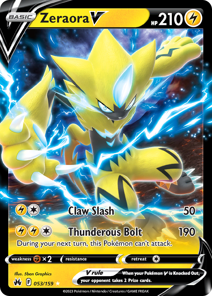 Zeraora V 53/159 Crown Zenith English Pokémon card