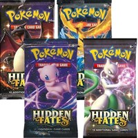 Hidden Fates Booster Pack Art Bundle — Set of 4 sealed Pokémon TCG product