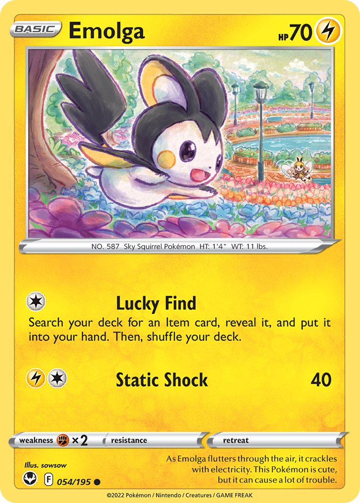 Emolga 54/195 Silver Tempest English Pokémon card