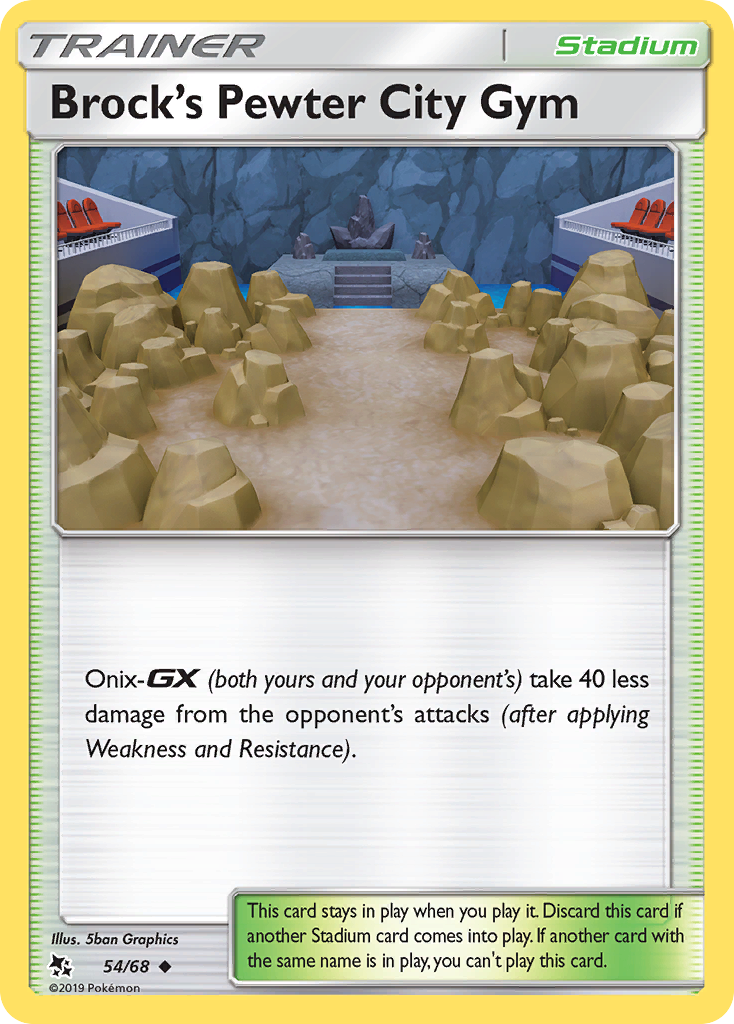 Brock's Pewter City Gym 54/68 Hidden Fates English Pokémon card