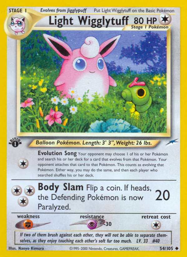 Light Wigglytuff 54/105 Neo Destiny English Pokemon card