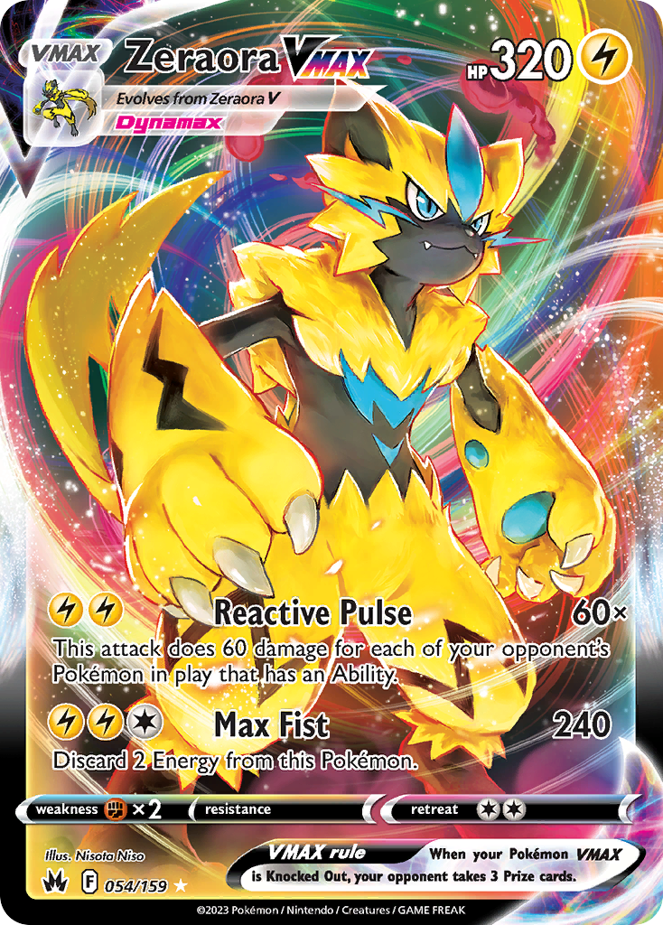 Zeraora VMAX 54/159 Crown Zenith English card