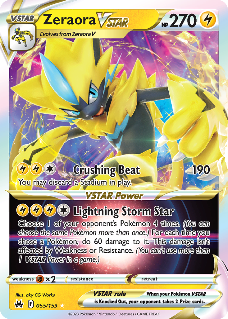 Zeraora VSTAR 55/159 Crown Zenith English Pokémon card