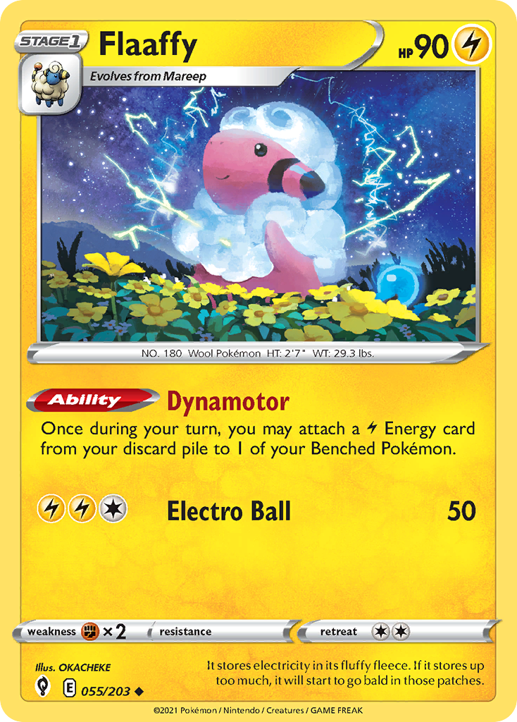 Flaaffy 55/203 Evolving Skies English Pokemon card