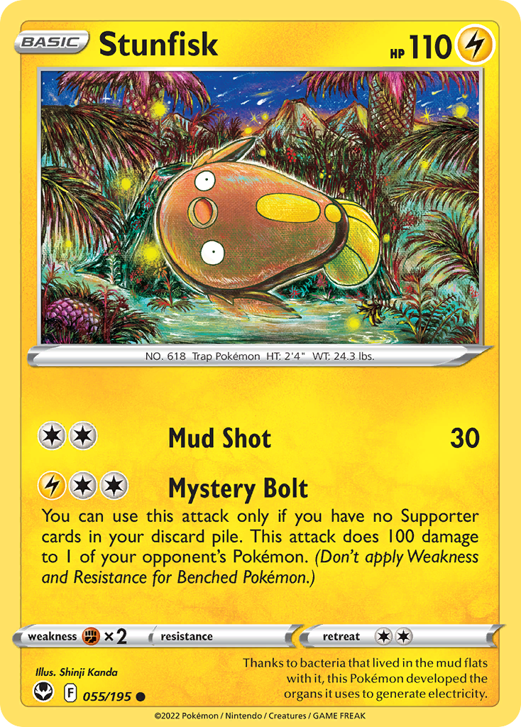 Stunfisk 55/195 Silver Tempest English Pokémon card