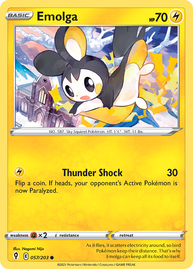 Emolga 57/203 Evolving Skies English Pokemon card