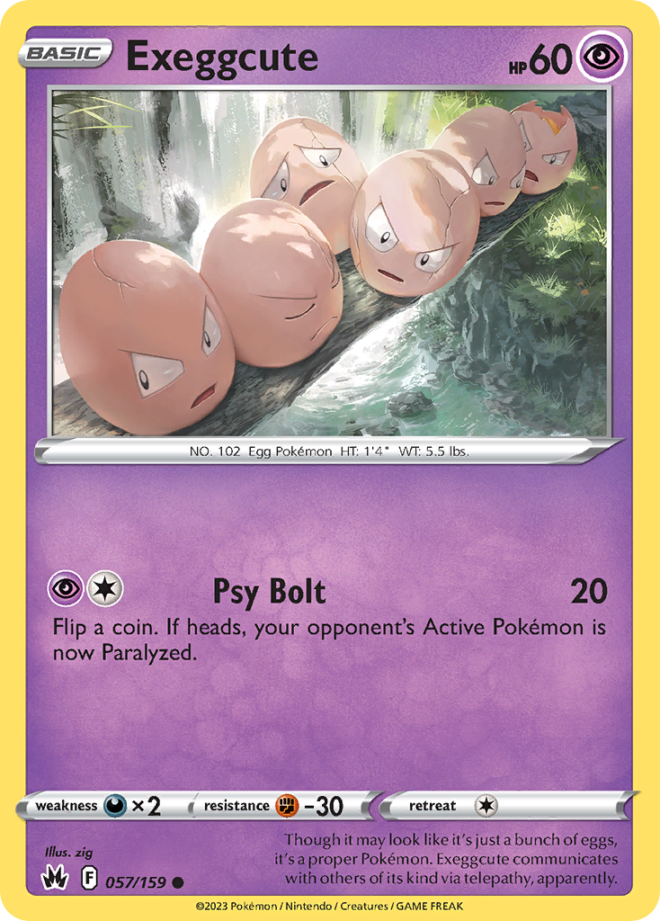 Exeggcute 57/159 Crown Zenith English Pokémon card