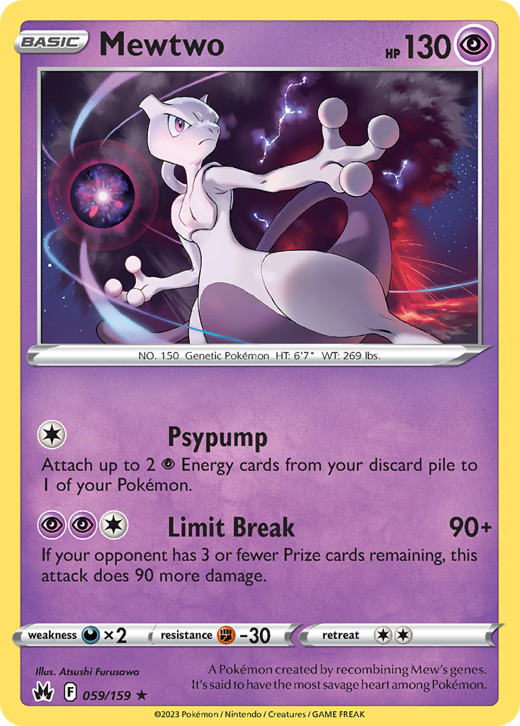 Mewtwo 59/159 Crown Zenith English card