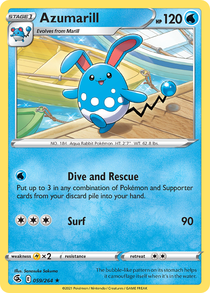 Azumarill 59/264 Fusion Strike English Pokémon card