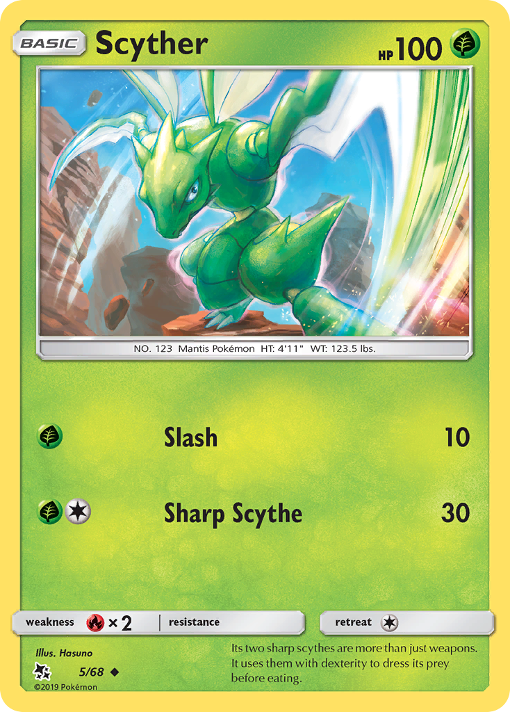 Scyther 5/68 Hidden Fates English Pokémon card