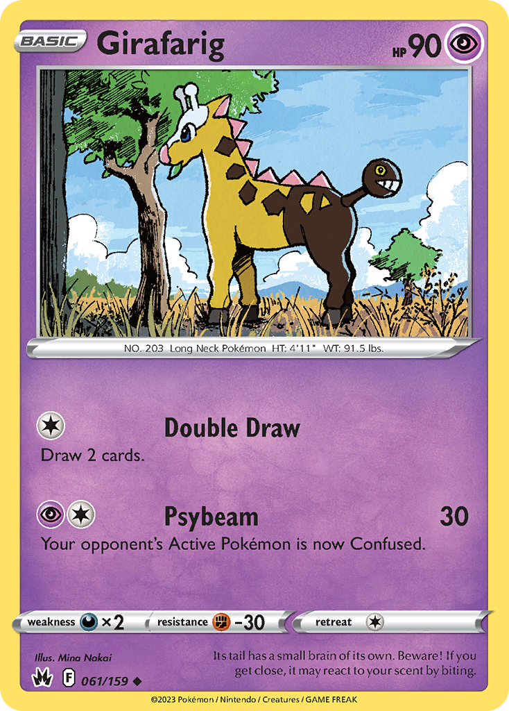 Girafarig 61/159 Crown Zenith English Pokémon card
