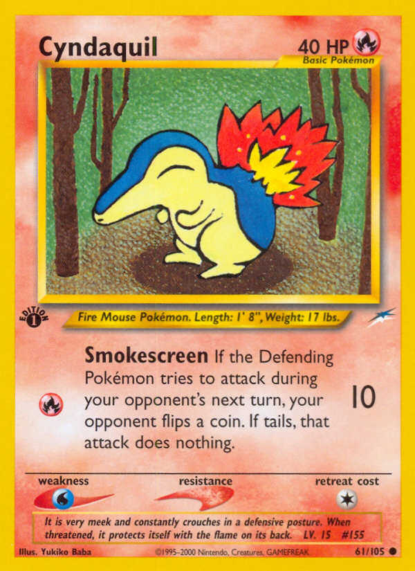 Cyndaquil 61/105 Neo Destiny English Pokemon card