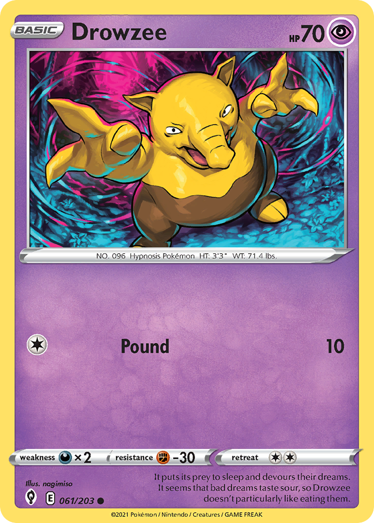 Drowzee 61/203 Evolving Skies English Pokemon card