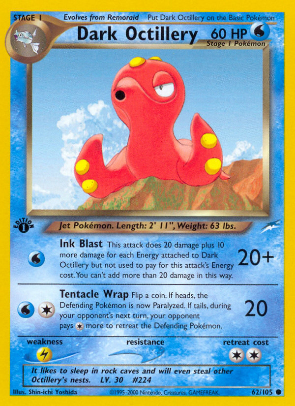 Dark Octillery 62/105 Neo Destiny English Pokemon card