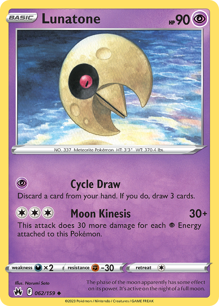 Lunatone 62/159 Crown Zenith English card