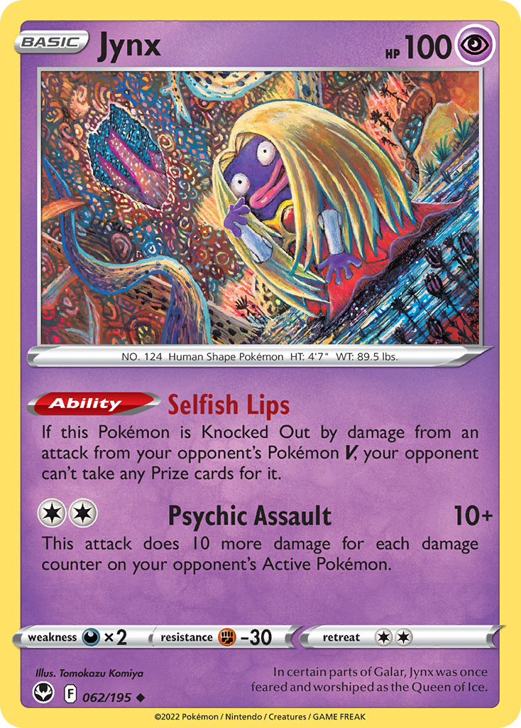 Jynx 62/195 Silver Tempest English Pokémon card