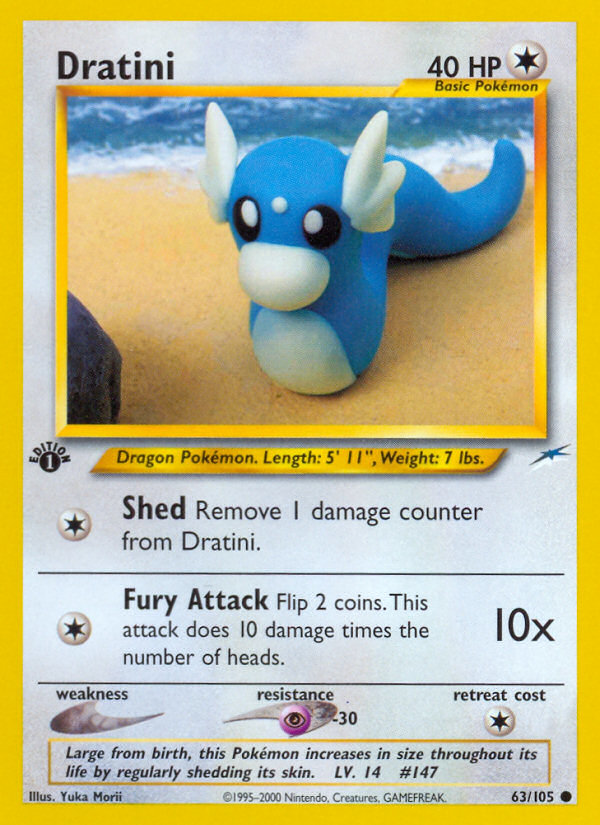 Dratini 63/105 Neo Destiny English Pokemon card