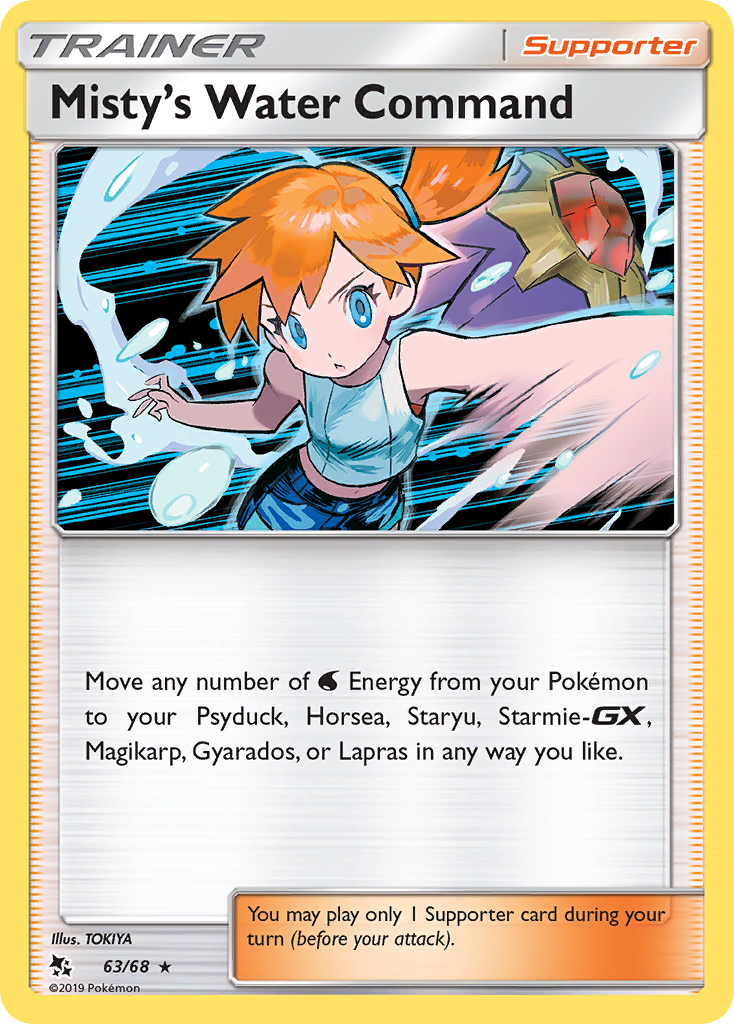 Misty's Water Command 63/68 Hidden Fates English Pokémon card
