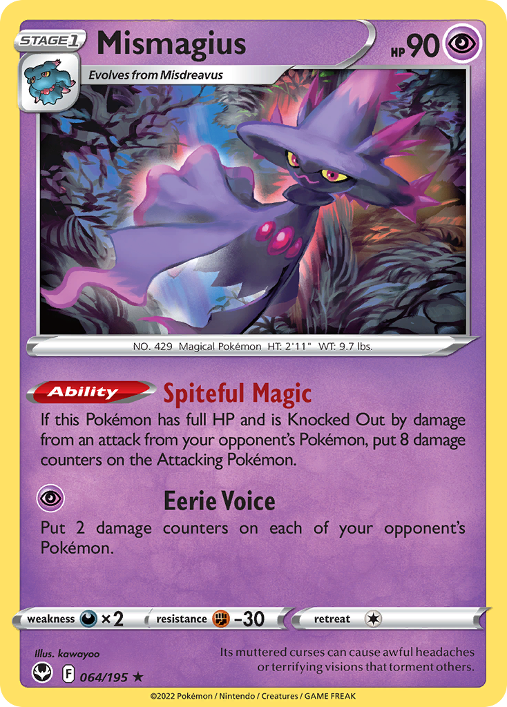 Mismagius 64/195 Silver Tempest English Pokémon card