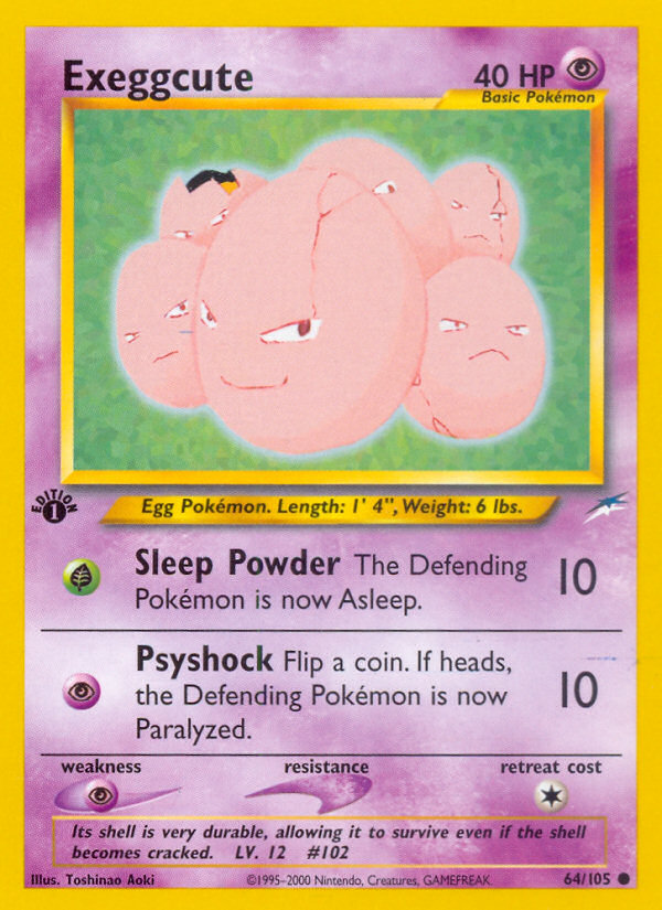 Exeggcute 64/105 Neo Destiny English Pokemon card