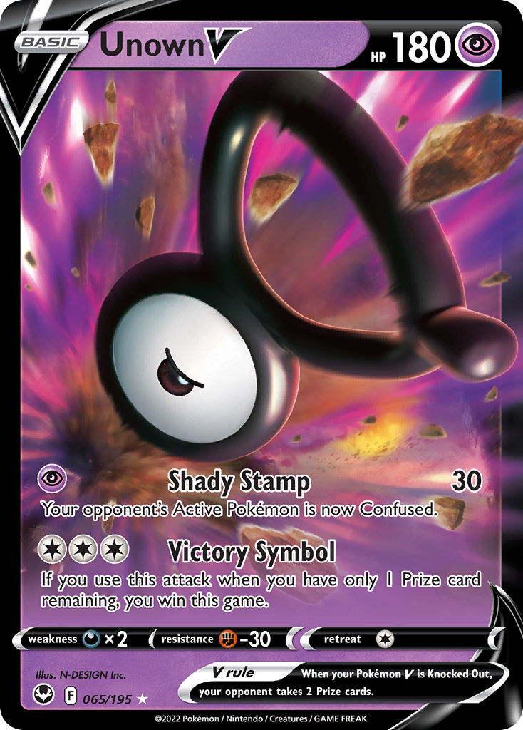 Unown V 65/195 Silver Tempest English card