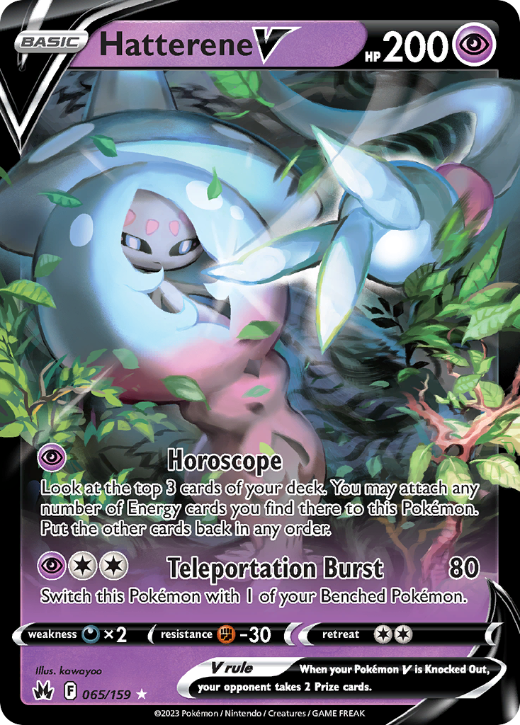 Hatterene V 65/159 Crown Zenith English card