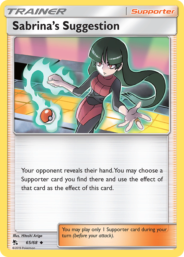 Sabrina's Suggestion 65/68 Hidden Fates English Pokémon card