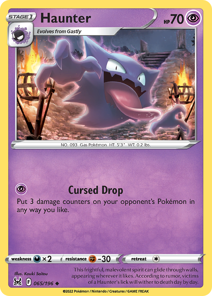 Haunter 65/196 Lost Origin English Pokémon card