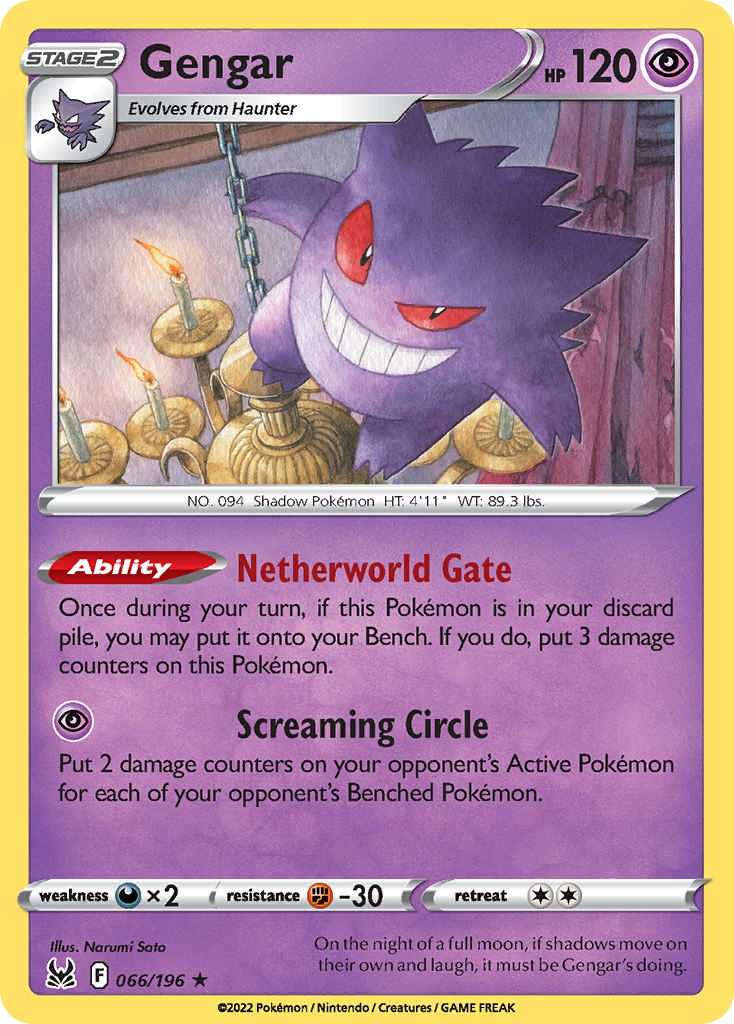 Gengar 66/196 Lost Origin English card