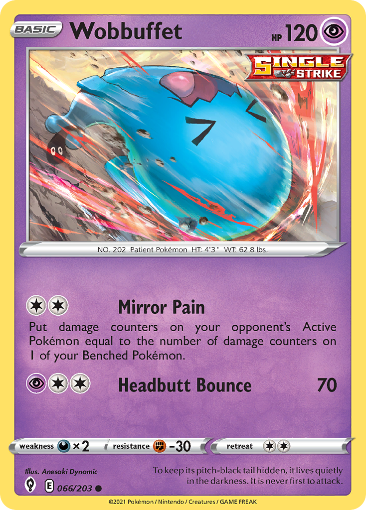 Wobbuffet 66/203 Evolving Skies English Pokemon card