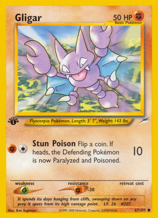 Gligar 67/105 Neo Destiny English Pokemon card