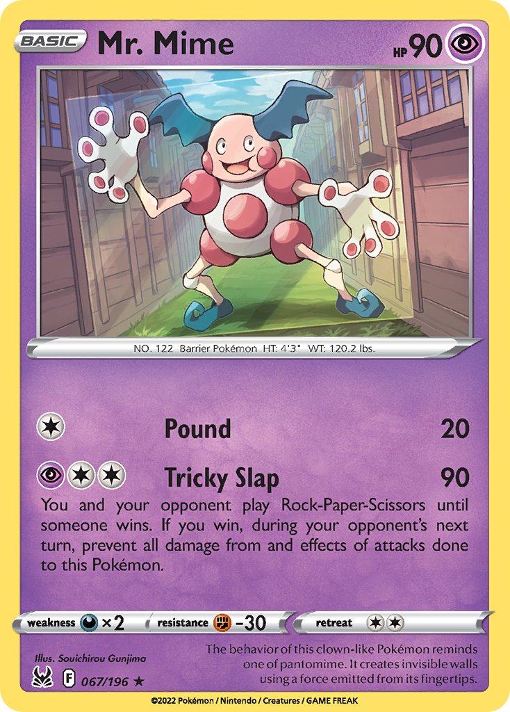 Mr. Mime 67/196 Lost Origin English Pokémon card