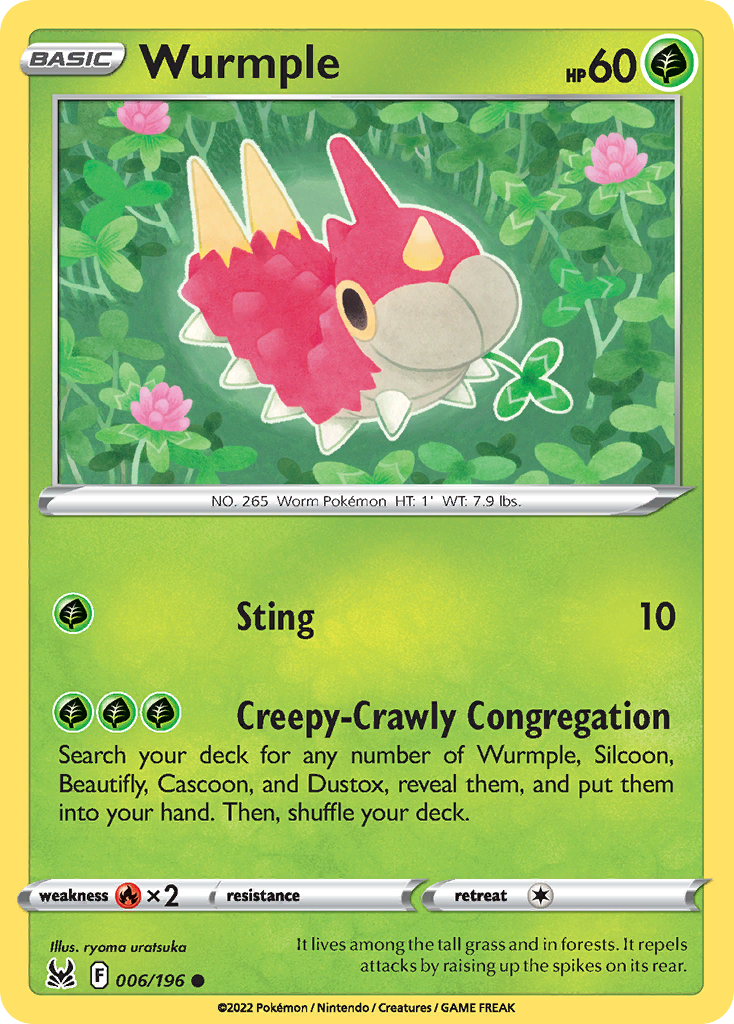 Wurmple 6/196 Lost Origin English card