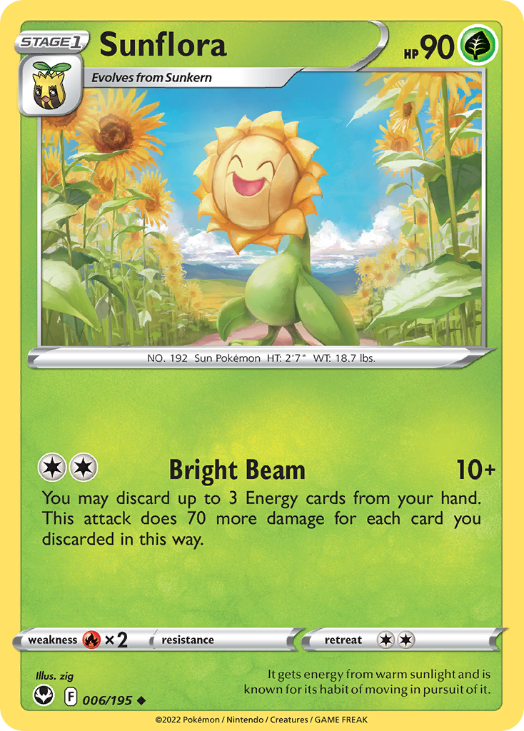 Sunflora 6/195 Silver Tempest English Pokémon card