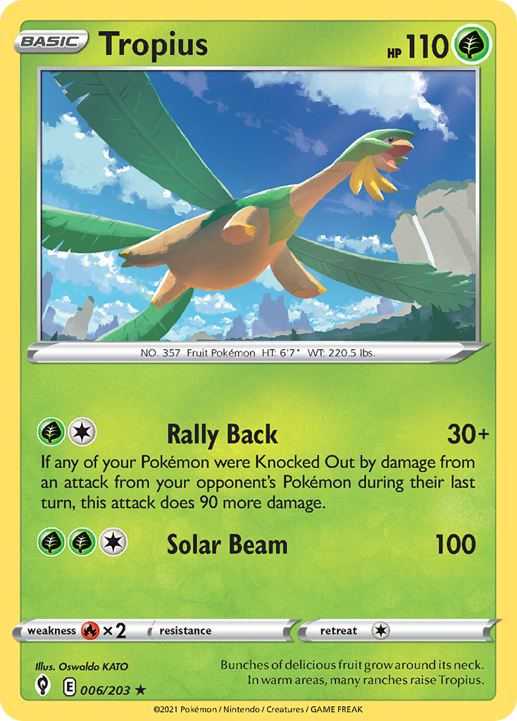 Tropius 6/203 Evolving Skies English Pokemon card