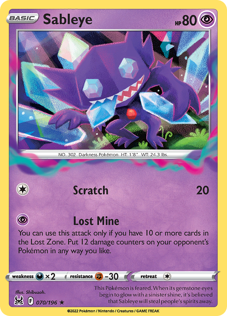 Sableye 70/196 Lost Origin English card