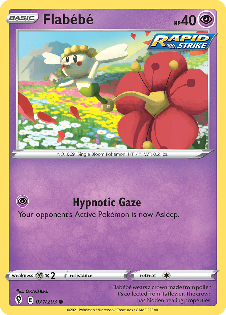 Flabébé 71/203 Evolving Skies English Pokemon card