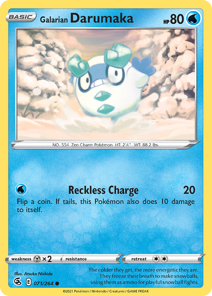 Galarian Darumaka 71/264 Fusion Strike English Pokémon card