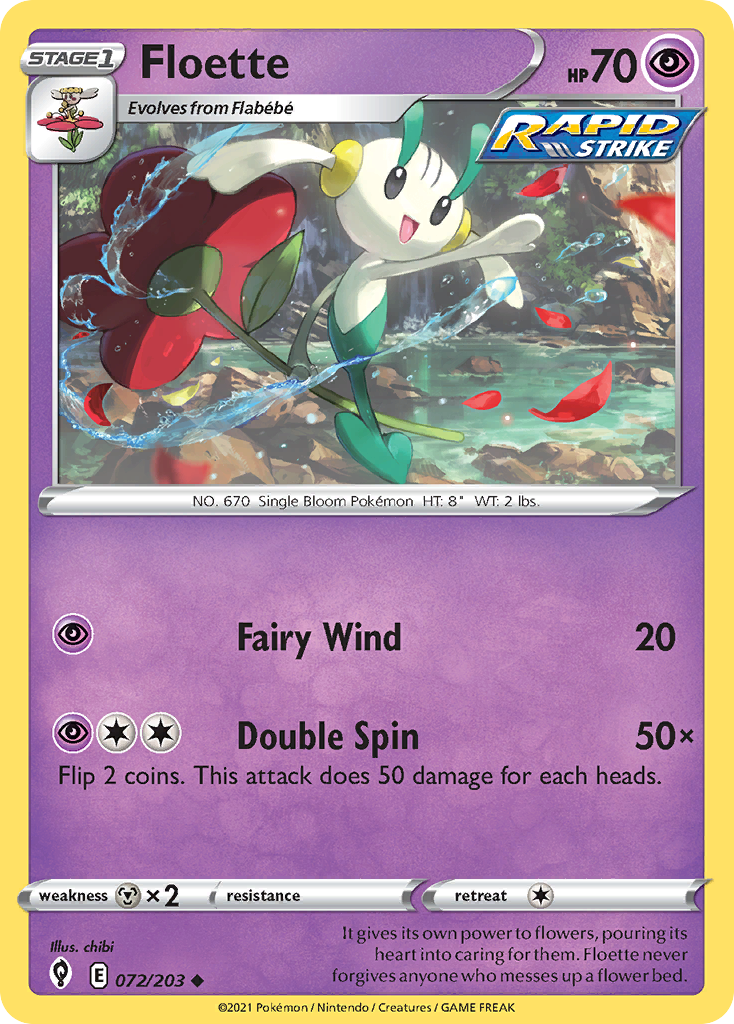 Floette 72/203 Evolving Skies English Pokemon card