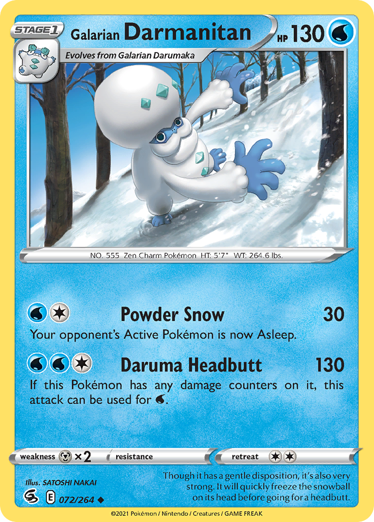 Galarian Darmanitan 72/264 Fusion Strike English Pokémon card