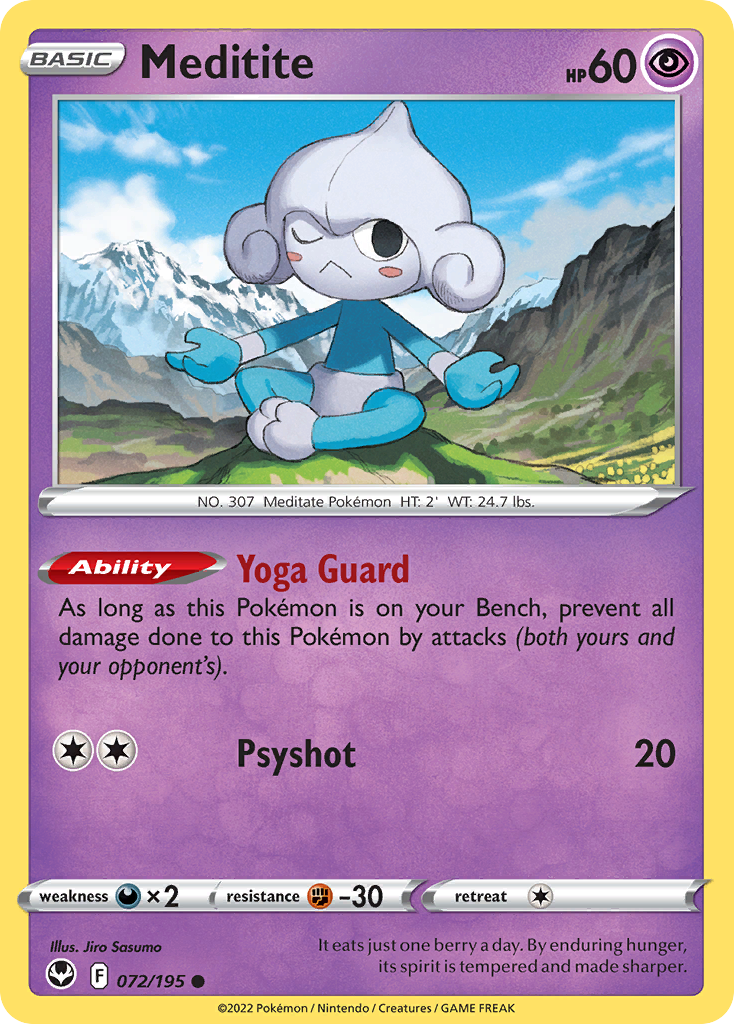 Meditite 72/195 Silver Tempest English card