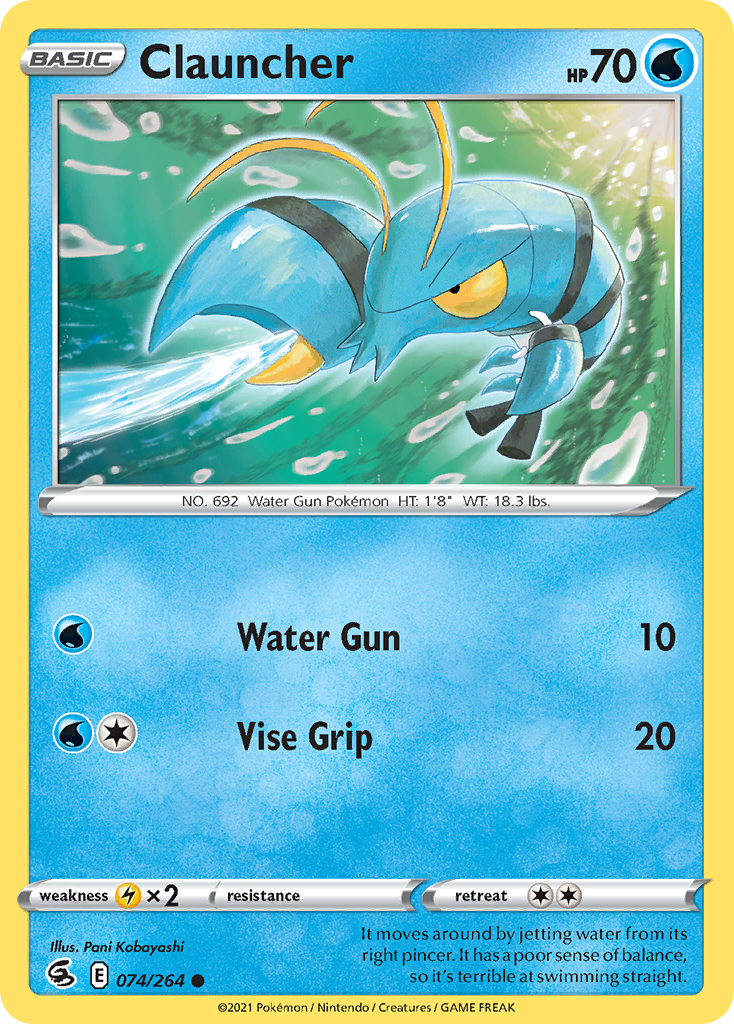 Clauncher 74/264 Fusion Strike English Pokémon card