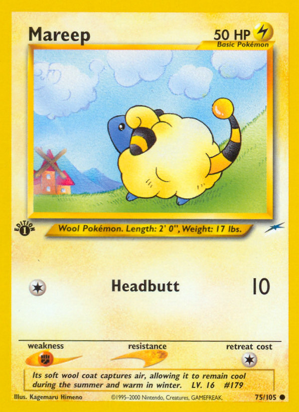 Mareep 75/105 Neo Destiny English Pokemon card