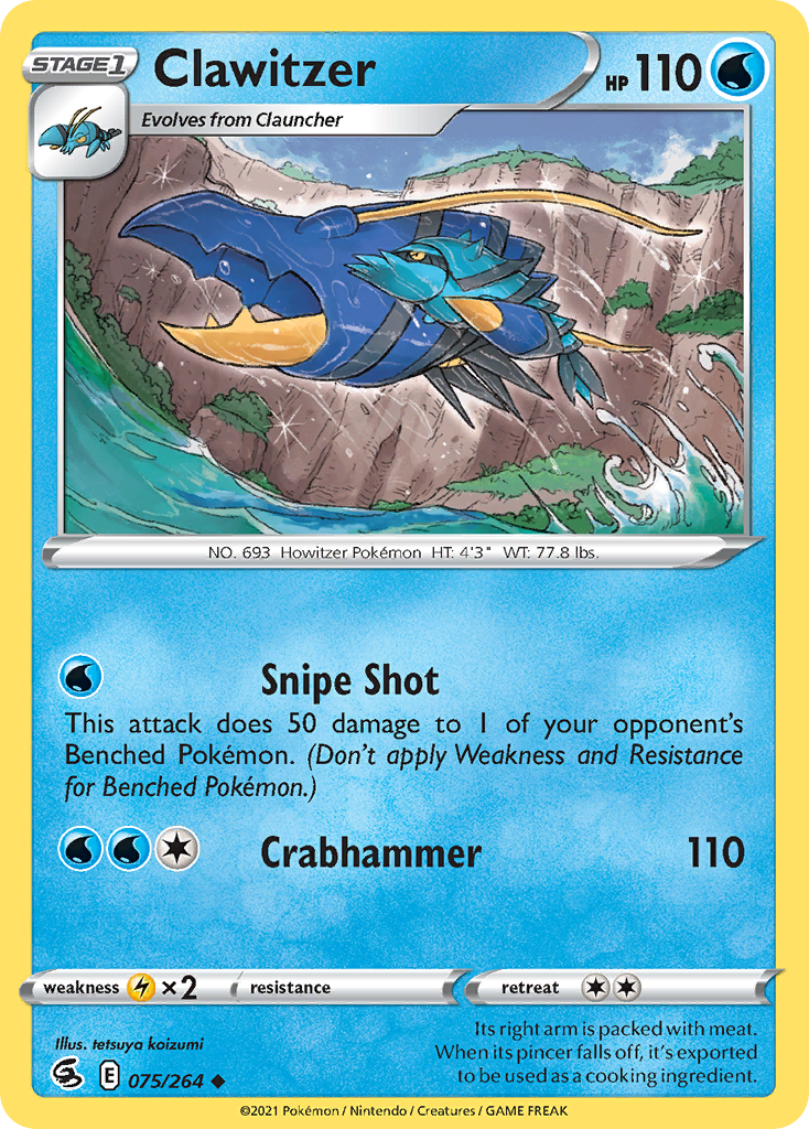 Clawitzer 75/264 Fusion Strike English Pokémon card